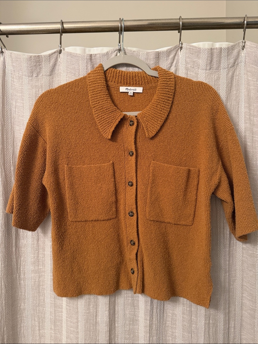 Mustard Yellow Knit Button-Up Cardigan